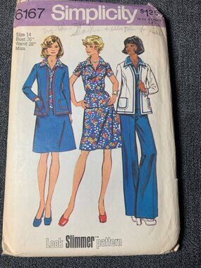 Simplicity Misses Top Skirt Pants Jacket Sewing Pattern Size 14 6167 - uncut